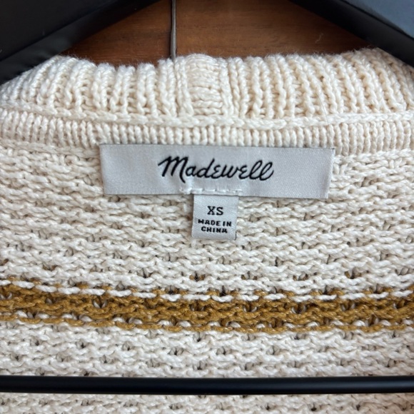 Madewell Canby Button Mockneck Sweater in Stripe, Size XS - Picture 11 of 15